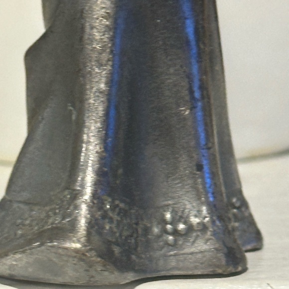 Vintage Market Peltro Italy Pewter Angel Playing Harp Figure. 5” - Picture 4 of 8